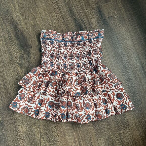 House of Harlow 1960 marble rust print tiered ruffle skirt - Picture 2 of 4